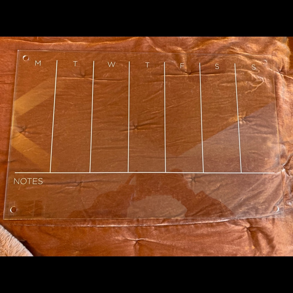 Acrylic weekly calendar board